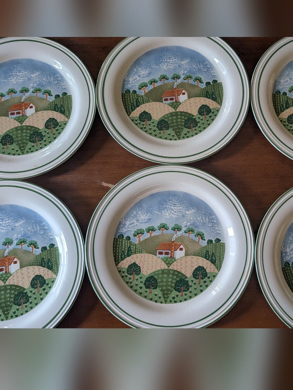 6 SANGOSTONE COUNTRY COTTAGE 3645 SANGO PLATES SALAD/ LUNCHEON  7 5/8"